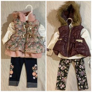 Lot of Two three Piece girls outfits. NWT. 12 months